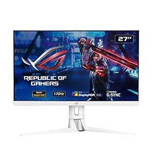 ROG Strix XG27AQ-W IPS Gaming Monitor – 27 inch 2K QHD (2560x1440), Fast IPS, Overclockable 170Hz (Above 144Hz), 1ms (GTG), ELMB SYNC, G-SYNC Compatible, DisplayHDR™ 400