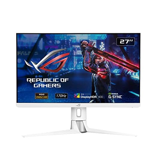ASUS ROG Strix XG27AQ-W 27” 1440P HDR Gaming Monitor - White, QHD (2560 x 1440), Fast IPS, 170Hz, 1ms, Extreme Low Motion Blur Sync, G-SYNC Compatible, Eye Care, HDMI, DisplayPort, USB, DisplayHDR400