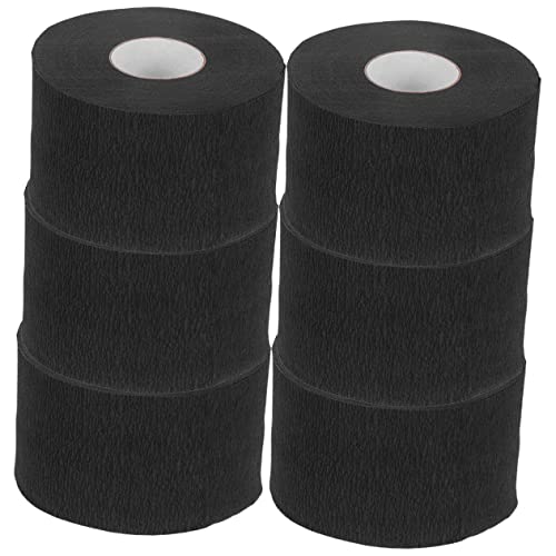 Healeved 6ボリューム伸縮性ネックストリップ 使い捨て理髪用ペーパー 防染膏対策 ブラック サロン用ヘアカットアクセサリー