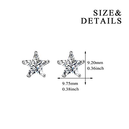 POPLYKE Sterling Silver Star Stud Earring with Birthstone For Women Star Simple Jewelry Gifts for Women3