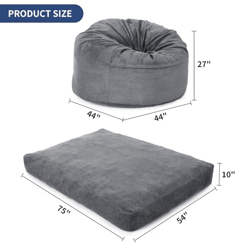 Large Convertible Bean Bag Bed