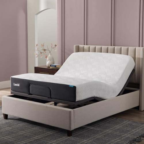 Lucid® L600 Adjustable Bed Frame – Zero Gravity – Massage...
