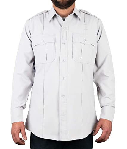 Image of First Class 100% Polyester Short & Long Sleeve Zippered Uniform Shirt 4 Pocket Hidden, Law Enforcement BDU Zipper Closure.