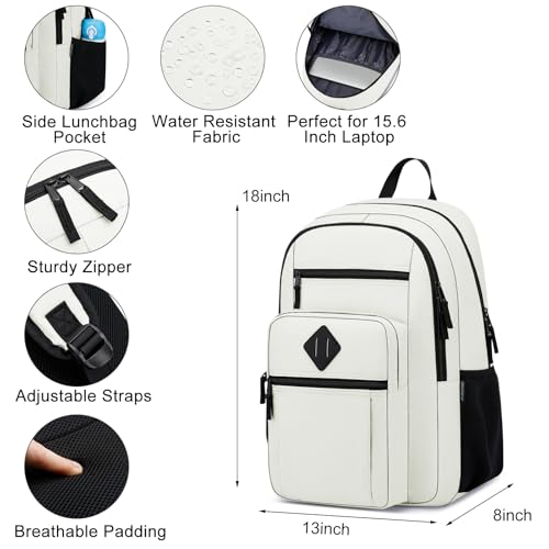 Image of ZUBOND Backpack for School, Lightweight Boys Girls Backpack Fits 15.6 Inch Notebook, Water Bottle Pocket - Ideal for Teens, College Students, Adults