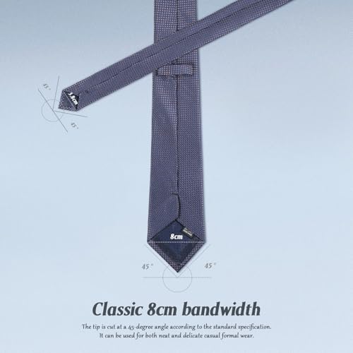 Set de corbata y pañuelo para hombre BESTonZON con pin y clip miniatura 3