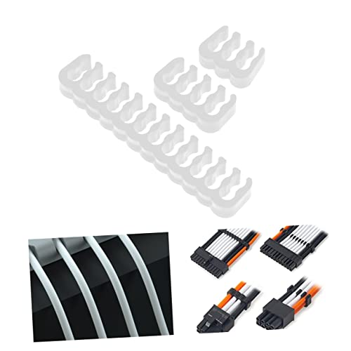 Gadpiparty 48 piezas Pin Pc Power Cable Manager organizador de cables de escritorio con clip comb clamp para cables Snakeskin miniatura 2