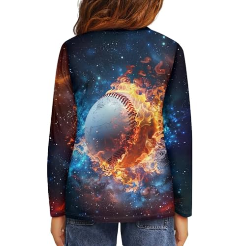 Xpyiqun T Shirts Size 3-16 Years Long Sleeve Graphic Tees for Boys Crewneck Gym Active Tshirts Sportswear Basic Shirt4