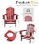 CLOUDEEP Folding Adirondack Patio Chairs, HDPE Fire Pit Chairs Weather Resistant, Outdoor Adirondack Chair with Cup Holder and Umbrella Hole, Wood Texture, Dark Red