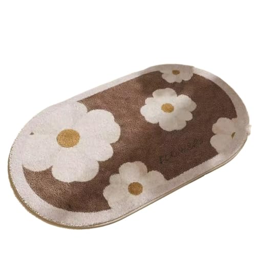 滑り止め花型かわいいバスマットふわふわソフトフロアマット吸水性シャワールームフロアマット(Style-05,600MMx900MM)