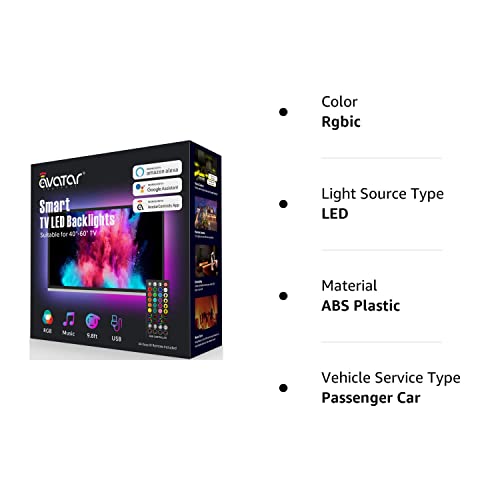 Smart Tv Led Backlights, 9.8Ft Wifi Strip Lights For Tv Compatible With Alexa, Google Assistant, Remote, Music Sync 16 Million Rgb Colors, Avatar Controls Tv Led Backlight For 46-60 Inch Tvs #TOP1