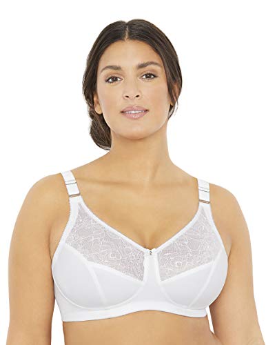 Amazon Brand - MxG - a Mae and Glamorise Collaboration - Women's Full Figure Plus Size Minimizer Comfort Support Bra, White, 38H