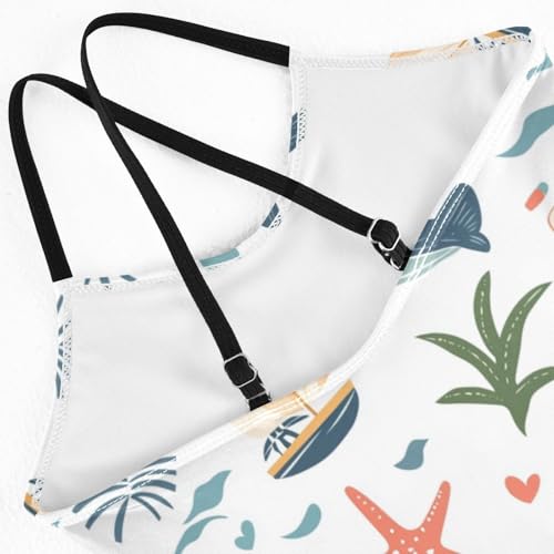 ZZKKO Summer Sea Star Girls Swimsuit One Piece Bathing Suit for Baby Girls' Swimwear 3-10T4