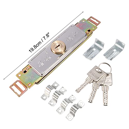 Sourcingmap Office Silver Tone Metal Rolling Shutter Door Lock w 3 Keys - Image 2