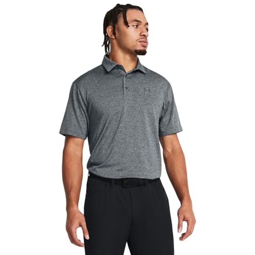 Under Armour Men's Playoff Polo 2.0 Heather, (036) Steel/Pitch Gray/Pitch Gray, Large