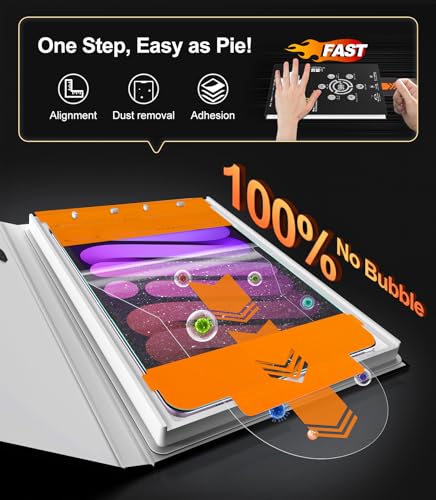 Image of EZ-GLAZ-2 Pack for iPad Mini 8.3 Inch Screen Protector [Mini 7 A17 Pro 7th Gen 2024 & Mini 6th Gen 2021], Military-Grade Shatterproof, 9H+ Tempered Glass with Installation Box, Anti-Scratch, Apple Pencil Compatible, HD Clarity, Bubble Free