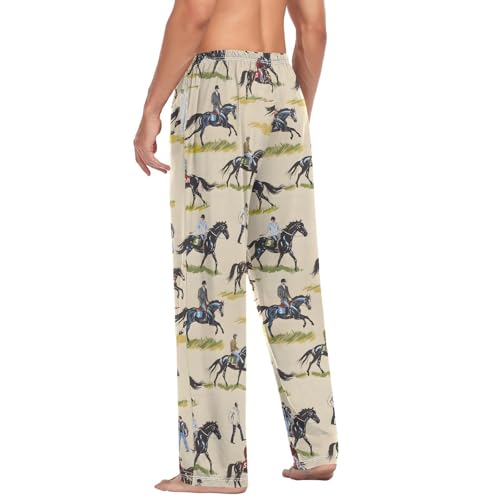 Men's Pajama Pants West Cowboy Horses Sleep Bottoms Lounge Sleepwear with Pockets Drawstring 6