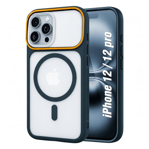 Image of AIBEX Protective Case for iPhone 12 / iPhone 12 Pro|Slim Protective Back Cover with Camera Lens Protection, Strong Magnetic Support & Anti-Slip Grip|Military Grade Drop Protection - Blue