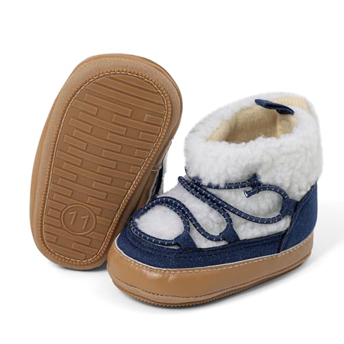 ESTAMICO Baby Girl Plush Winter Snow Bowknot Boots2