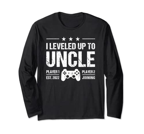 I Leveled Up To Uncle 2022 Funny Gamer Uncle Vintage Manga Larga