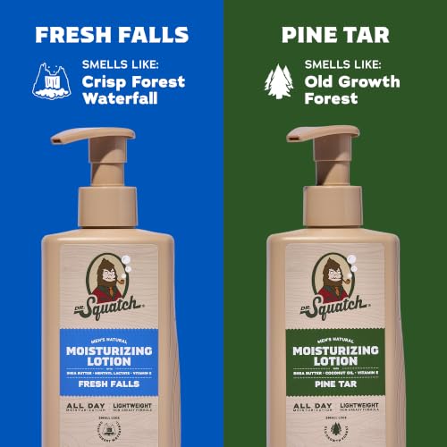Dr. Squatch Natural Hand and Body Lotion for Men - Made with Shea Butter, Coconut Oil, Vitamin E for 24-Hr Moisturization - Pine Tar & Fresh Falls (10 fl oz, 2-Pack) - image 4
