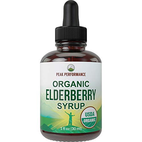 Organic Elderberry Syrup - USA Grown Vegan Black Elderberry Sambucus Extract Liquid Drops