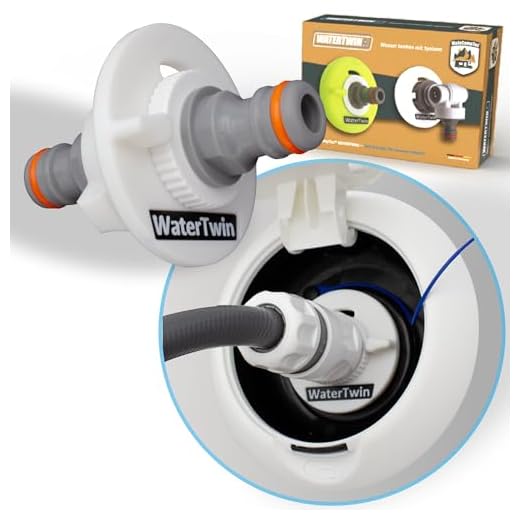 Watertwin Husbil vattentankadapter | Caravan påfyllningssticka tillbehör | vattentanklock med dubbel Gardena-anslutning (adapter för tanklock 2-stifts D:78)