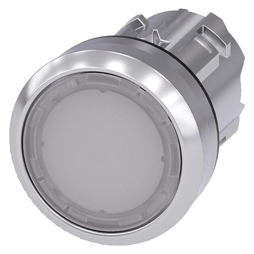 Bouton-poussoir métal brillant Siemens 3SU10510AA600AA0 blanc