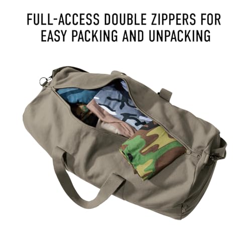 Rothco Heavy-Duty Canvas Shoulder Duffle Bag - Rugged Travel Gym Gear Equipment Bag, Olive Drab, 17 Inches - Image 5