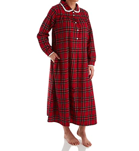Lanz Of Salzburg Classic 50" Peterpan Gown Red Tartan Plaid Sm #TOP8