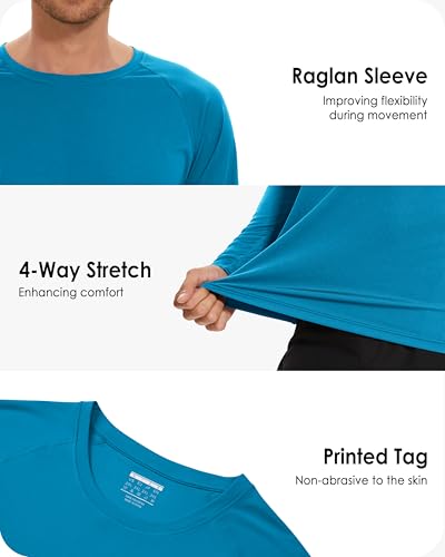 Image of Boladeci Men's UPF 50+ Sun Protection UV SPF Shirts Long Sleeve Lightweight Quick Dry Swim T-Shirts Rash Guard