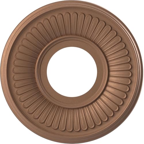 Image of Ekena Millwork 10 inchOD x 3 1 /2 inchID x 3 /4 inchP Berkshire Thermoformed PVC Ceiling Medallion (Fits Canopies up to 4 1 /2 inch), Aged Copper