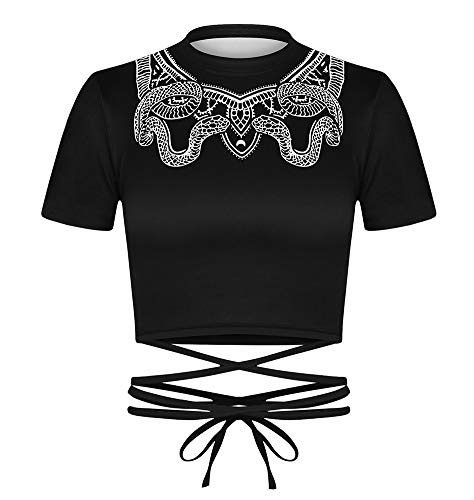 Sister Amy® Women's Halter Cross Back Boho Bandage Tank Camis Crop Top Vest