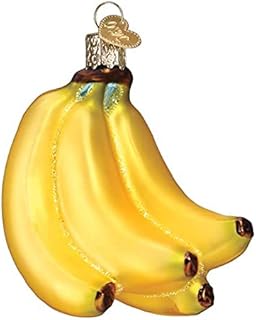 Old World Christmas Glass Blown Ornament with S-Hook and Gift Box, More Food Selection (Bunch of Bananas, 28133)