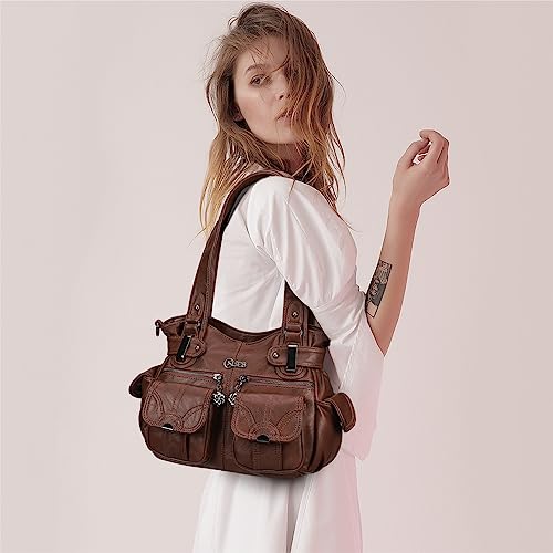 Image of KL928 Women's Large Purses Handbags PU Leather Multi-Pocket Shoulder Bag | Large