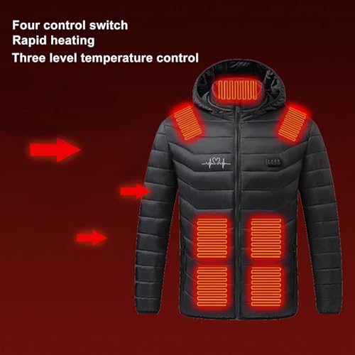 JIEMUXIU Heated Jacket for Men Women 21 Heating Zones Hooded Coat Jackets USB Winter Unisex Body Warm Thermal Coats3