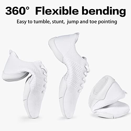 CADIDL Cheer Shoes Women White Cheerleading Dance Shoes