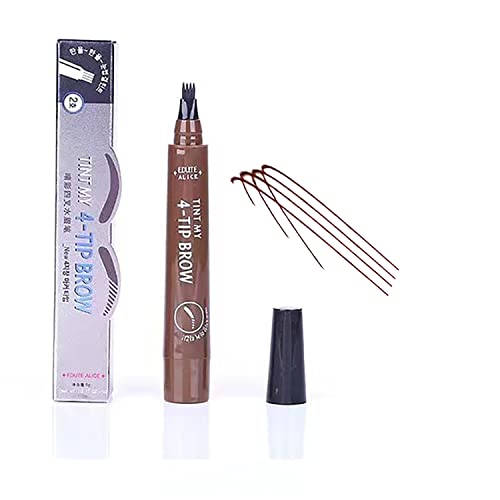 Eyebrow Tattoo Pen, Waterproof Tattoo Eyebrow Pen 6 Fork Tip , Microblading Eyebrow Pencil, Makeup Long Lasting Natural Professional Fine Sketch Liquid Eye Brow Pen