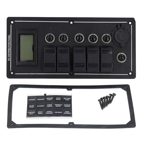 Panneau de commande en aluminium 12V avec interrupteur à bascule multifonction longue durée - 3