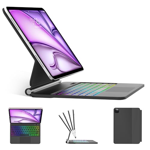 BORIYUAN }WbNL[{[hP[X iPad Air 13 (M3 2025, M2 2024) iPad Pro 12.9 (6/5/4/3) p }OlbgL[{[hP[X gbNpbht t[eBOJ`o[X^h C{