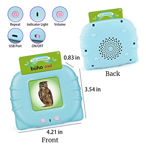 Toloso Learning Flash Cards For Toddlers 2-4 Years Bilingual Spanish English, Speech Therapy Toys, Preschool Educational Learning Talking Sight Words Flash Cards For Boys, 224 Sight Words #TOP2