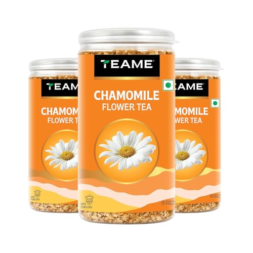 Image of TE-A-ME - Chamomile Tea - 300g (300+ Cups) | Helps in SLEEP & RELAXATION | Herbal - Caffeine Free | Flower Based - Non-Bitter | Chamomile Tea for Sleep | 100g - Pack of 3