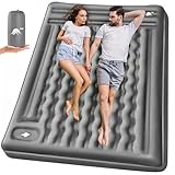 WOTOW Doble Inflable Colchoneta Camping, 15cm 50D Tela Impermeable Ultra Grueso Colchón con Bomba de Pie Incorporada y...