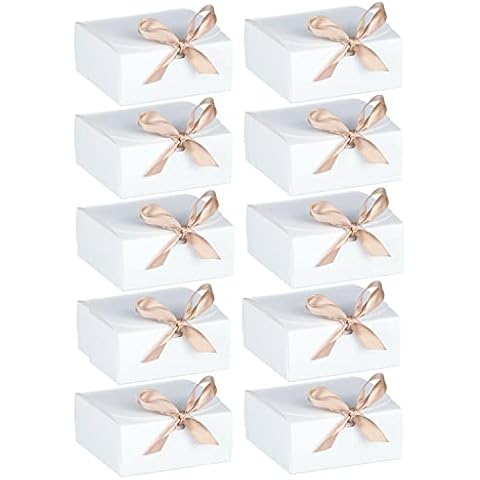 Gift Boxes with Lids,Goomp 10PCS 6.3 x 6.3 x 2 Inch Bridesmaid Proposal Box Gift Boxes for Presents for Wedding Gift Birthday Christmas Packaging Chocolate Cupcake Crafting Cover
