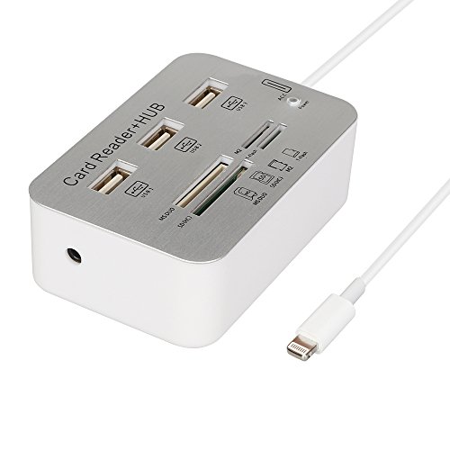 PinPle 8 Pin to 3 USB 2.0 HUB + SD(HC)/MS/TF/M2 Card Reader - Multifunction Camera Connection Kit for iPad 4/iPad Mini/iPad Air/iPad Mini 2