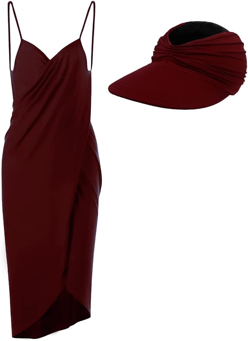 Saída de Praia Proteção UV + Viseira Dupla Face Vestido Feminino Multiuso Vira Saia Canga Verão Saída Banho Moda Praia Piscina Luxo Elegante