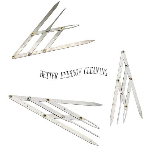 Eterspr Augenbrauenlineal Silber Schnitt, Augenbrauenlineal Schnitt, Edelstahl Augenbraue Messlineal, Flexibles und Abnehmbares Zubehörwerkzeug zum Trimmen der Augenbrauen(Silber)