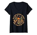 Womens Dark Desert Camping design V-Neck T-Shirt