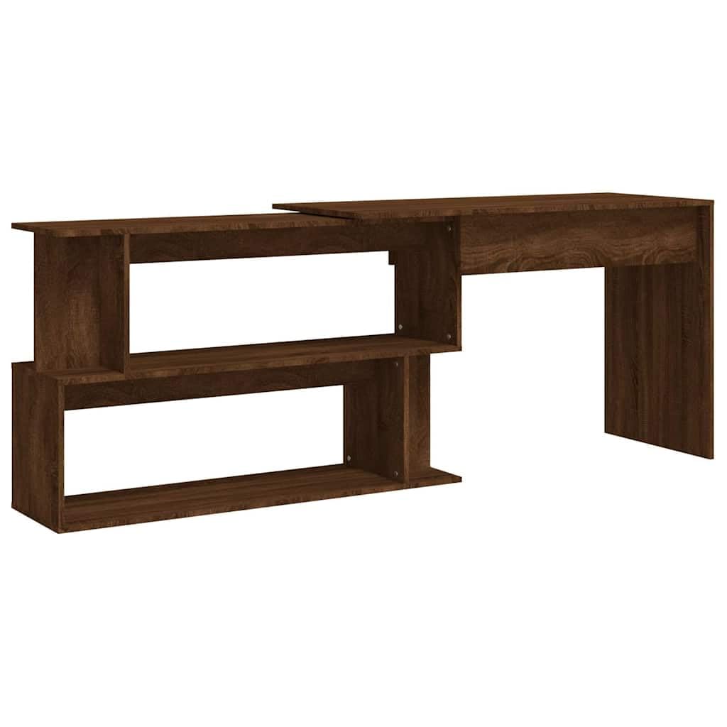 Escritorio esquinero roble marrón 200 x 50 x 76 cm madera multicapa