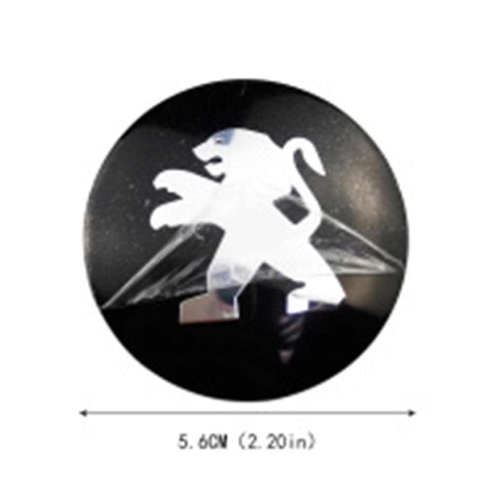 4 X 56 Mm Logo Wheel Center Cover Badge Logo Autocollants Convient Pour Peugeot 206 307 308 3008 207 208 407 508 2008 5008 107, 3D Wheel Center Hub