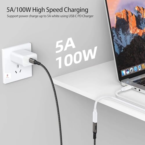 Image of FORIDA USB C Extension Cable 1MTR | USB 3.2 Gen 2 Type-C Male to Female 10Gbps | 4K Video, PD 100W 5A Fast Charging | USB-C Extender for MacBook Pro /Air M1 and More C Port Enable Devices